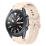 波模様ステッチ入りシリコンウォッチバンド Samsung Galaxy Watch 5 Pro用、Samsung Galaxy Watch 4 40 / 44mm用、Samsung Galaxy Watch 4 Classic 42 / 46mm用、Samsung Galaxy Watch3 41mm用