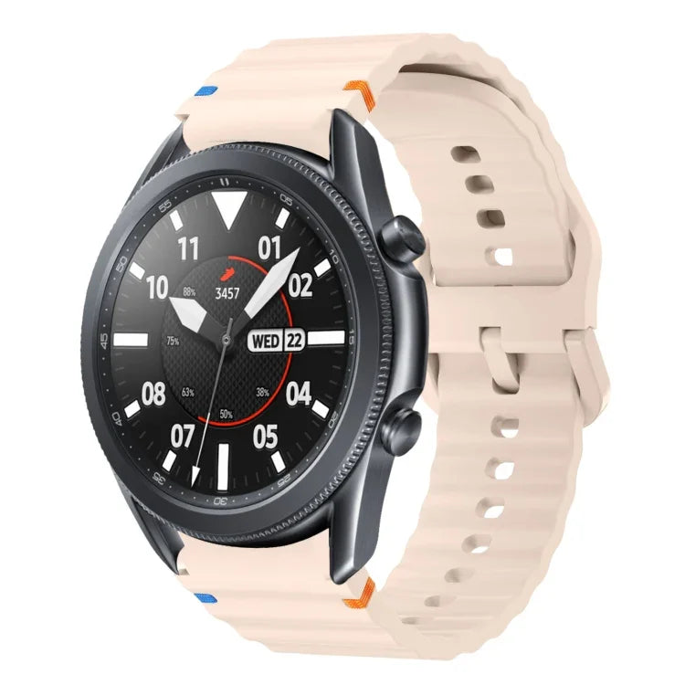 波模様ステッチ入りシリコンウォッチバンド Samsung Galaxy Watch 5 Pro用、Samsung Galaxy Watch 4 40 / 44mm用、Samsung Galaxy Watch 4 Classic 42 / 46mm用、Samsung Galaxy Watch3 41mm用