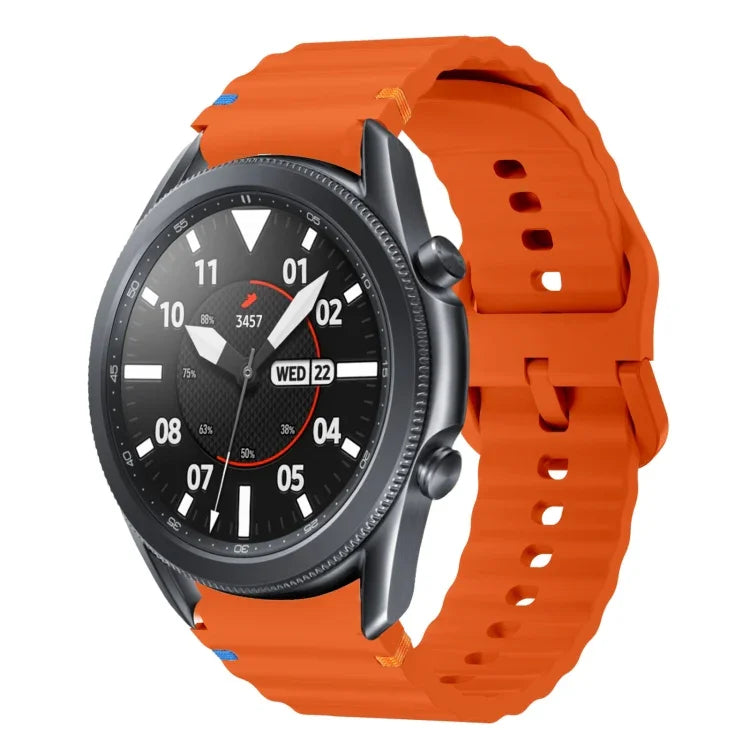 波模様ステッチ入りシリコンウォッチバンド Samsung Galaxy Watch 5 Pro用、Samsung Galaxy Watch 4 40 / 44mm用、Samsung Galaxy Watch 4 Classic 42 / 46mm用、Samsung Galaxy Watch3 41mm用