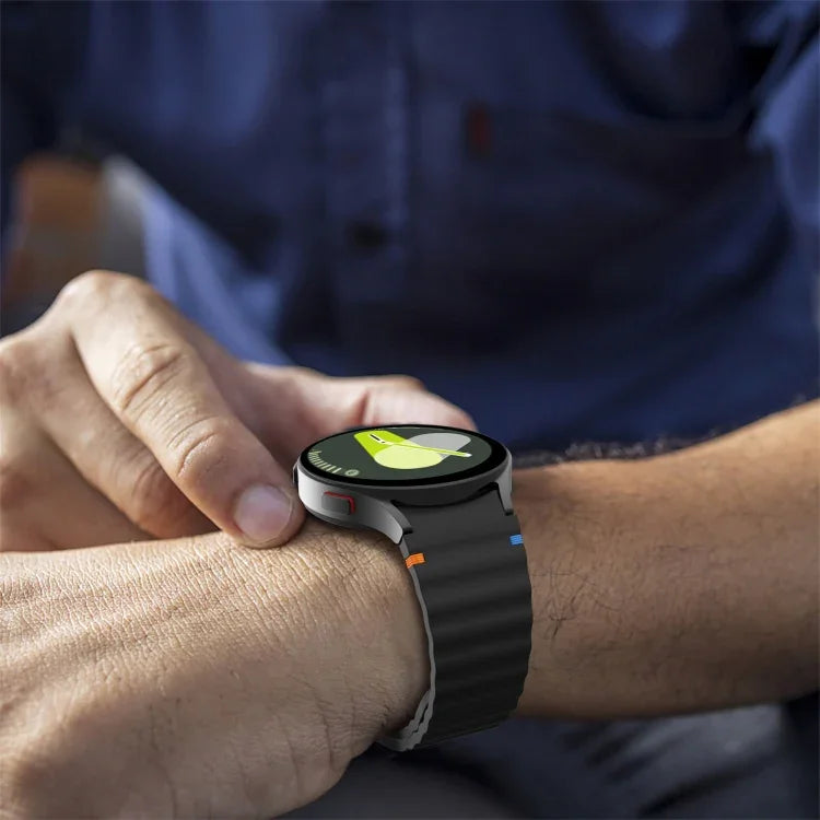 波模様ステッチ入りシリコンウォッチバンド Samsung Galaxy Watch 5 Pro用、Samsung Galaxy Watch 4 40 / 44mm用、Samsung Galaxy Watch 4 Classic 42 / 46mm用、Samsung Galaxy Watch3 41mm用