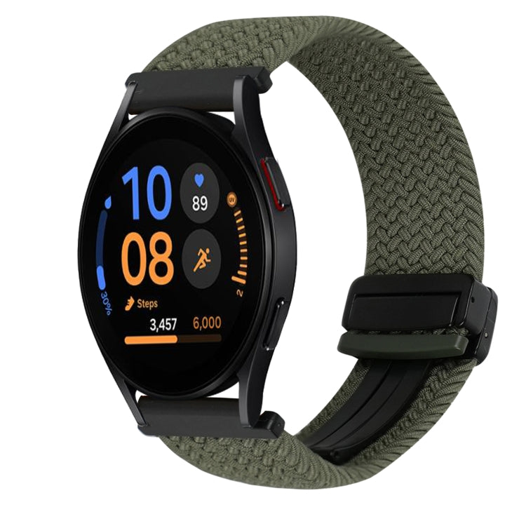 20mmマグネットバックル編み込み時計ベルト、Samsung Galaxy Watch FE 40mm用、Samsung Galaxy Watch 6 Classic用