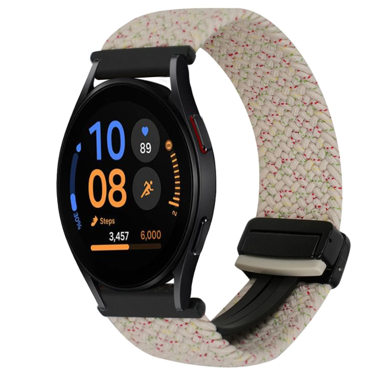 20mmマグネットバックル編み込み時計ベルト、Samsung Galaxy Watch FE 40mm用、Samsung Galaxy Watch 6 Classic用