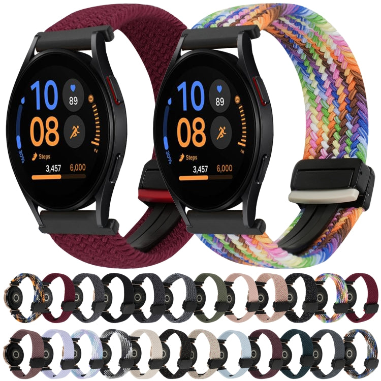 20mmマグネットバックル編み込み時計ベルト、Samsung Galaxy Watch FE 40mm用、Samsung Galaxy Watch 6 Classic用