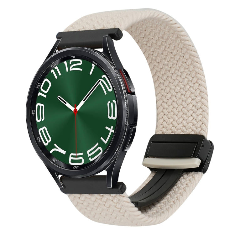 20mmマグネットバックル編み込み時計ベルト、Samsung Galaxy Watch FE 40mm用、Samsung Galaxy Watch 6 Classic用