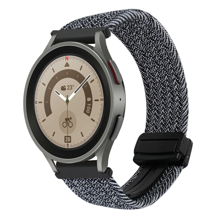 20mmマグネットバックル編み込み時計ベルト、Samsung Galaxy Watch 5 Pro用、Samsung Gear Sport用