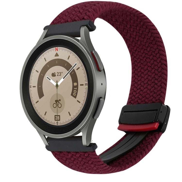 20mmマグネットバックル編み込み時計ベルト、Samsung Galaxy Watch 5 Pro用、Samsung Gear Sport用