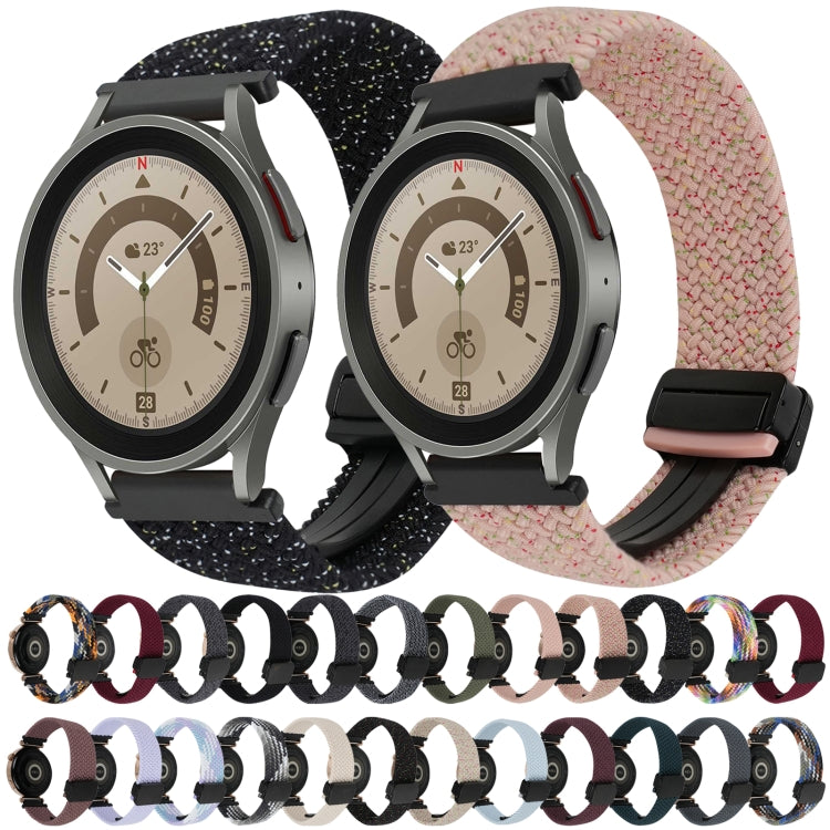 20mmマグネットバックル編み込み時計ベルト、Samsung Galaxy Watch 5 Pro用、Samsung Gear Sport用