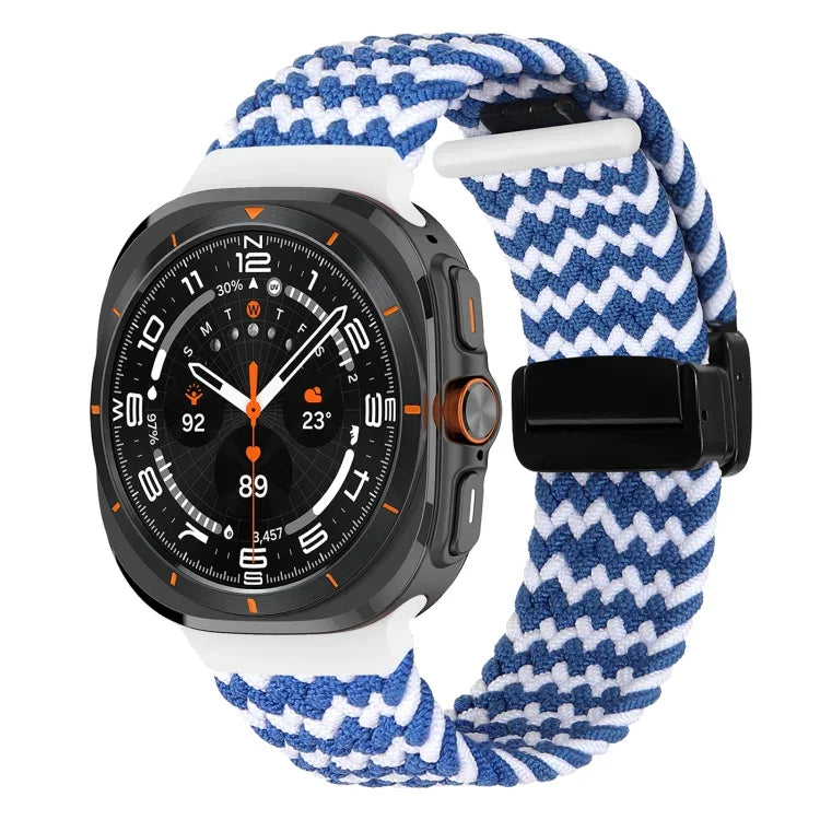 Samsung Galaxy Watch Ultra 47mm用折りたたみ磁気バックル編み込みウォッチバンド
