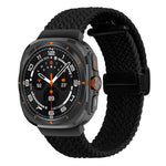 Samsung Galaxy Watch Ultra 47mm用折りたたみ磁気バックル編み込みウォッチバンド