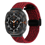 Samsung Galaxy Watch Ultra 47mm用折りたたみ磁気バックル編み込みウォッチバンド