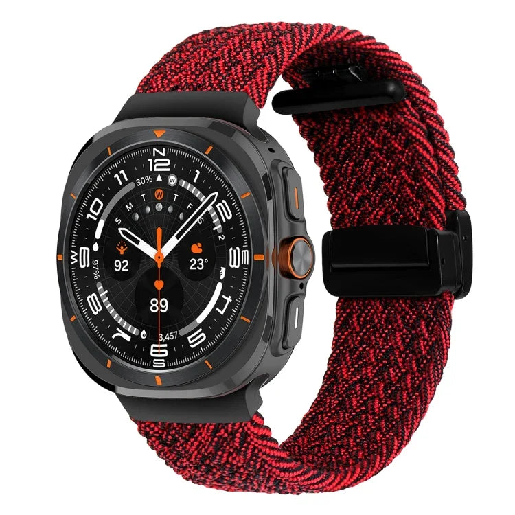 Samsung Galaxy Watch Ultra 47mm用折りたたみ磁気バックル編み込みウォッチバンド