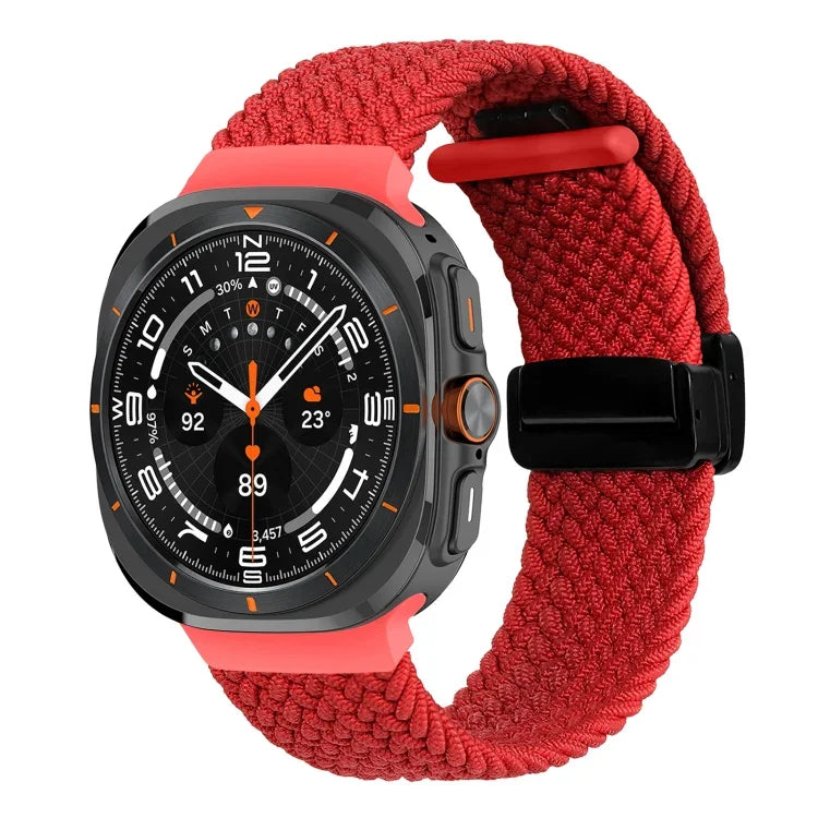 Samsung Galaxy Watch Ultra 47mm用折りたたみ磁気バックル編み込みウォッチバンド