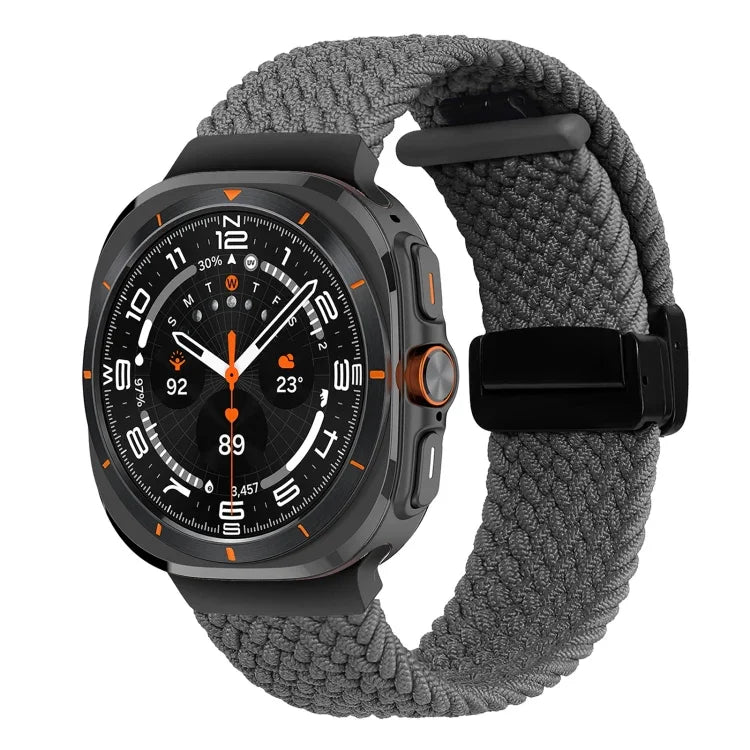 Samsung Galaxy Watch Ultra 47mm用折りたたみ磁気バックル編み込みウォッチバンド