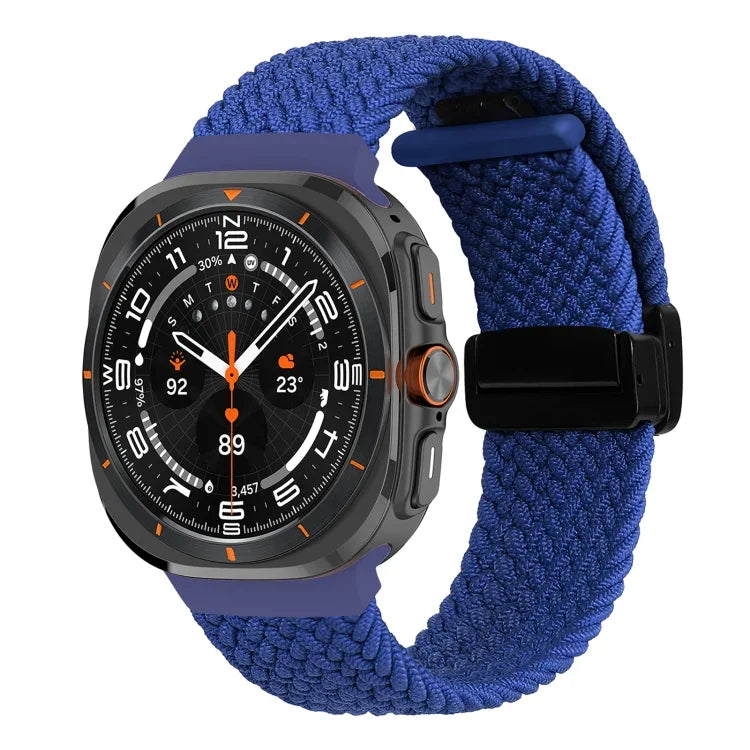 Samsung Galaxy Watch Ultra 47mm用折りたたみ磁気バックル編み込みウォッチバンド