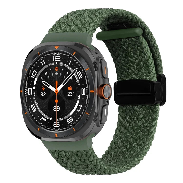 Samsung Galaxy Watch Ultra 47mm用折りたたみ磁気バックル編み込みウォッチバンド