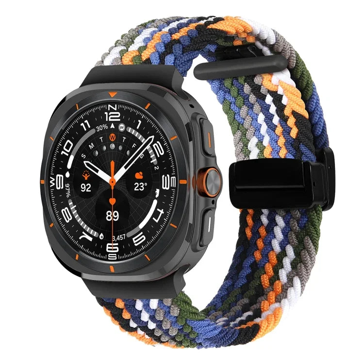 Samsung Galaxy Watch Ultra 47mm用折りたたみ磁気バックル編み込みウォッチバンド