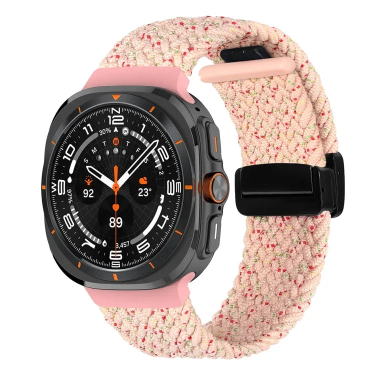 Samsung Galaxy Watch Ultra 47mm用折りたたみ磁気バックル編み込みウォッチバンド