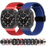 Samsung Galaxy Watch Ultra 47mm用折りたたみ磁気バックル編み込みウォッチバンド