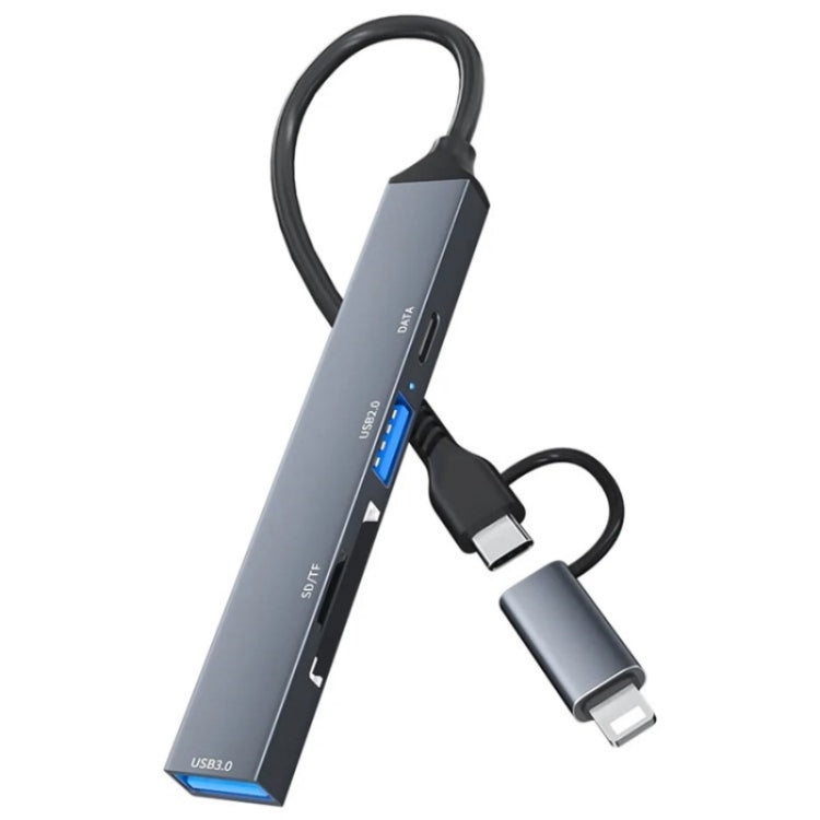 ADS-805 8ピン + Type-CからUSB-Cデータ + USB 2.0 / 3.0 + SD / TFカードリーダーハブ拡張コンバーター, ADS-805