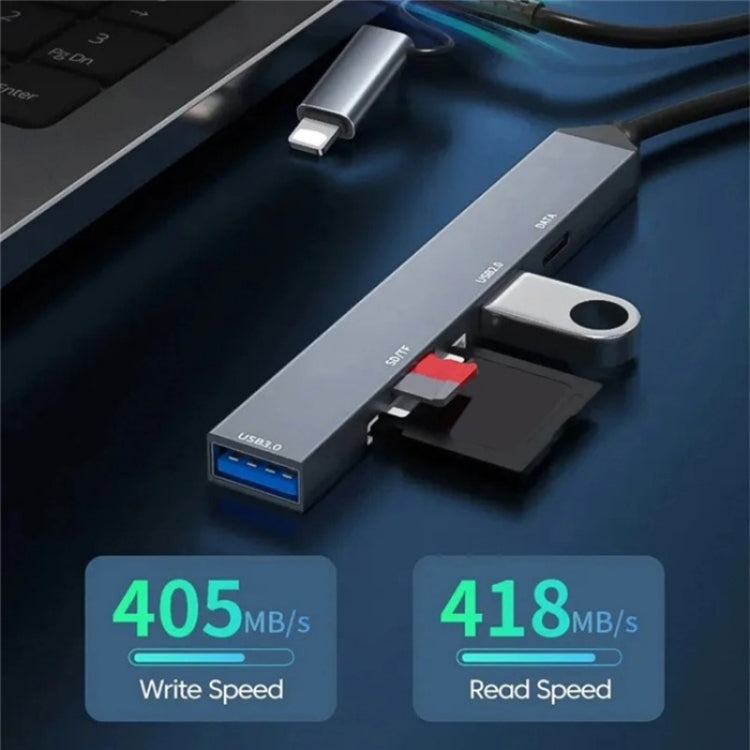 ADS-805 8ピン + Type-CからUSB-Cデータ + USB 2.0 / 3.0 + SD / TFカードリーダーハブ拡張コンバーター, ADS-805