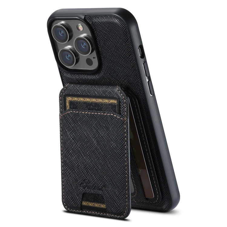 Suteni H18 クロスグレイン MagSafe ウォレットレザーケース、iPhone 13 Pro Max用、iPhone 13 Pro用、iPhone 13用、iPhone 12用、iPhone 12 Pro Max用、iPhone 12 Pro用