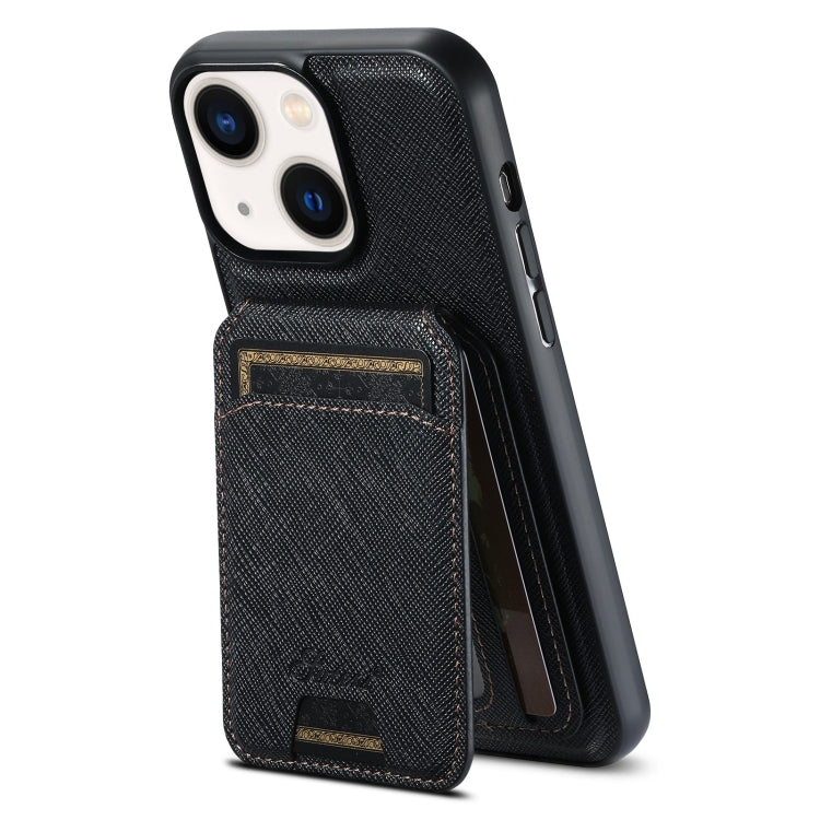 Suteni H18 クロスグレイン MagSafe ウォレットレザーケース、iPhone 13 Pro Max用、iPhone 13 Pro用、iPhone 13用、iPhone 12用、iPhone 12 Pro Max用、iPhone 12 Pro用