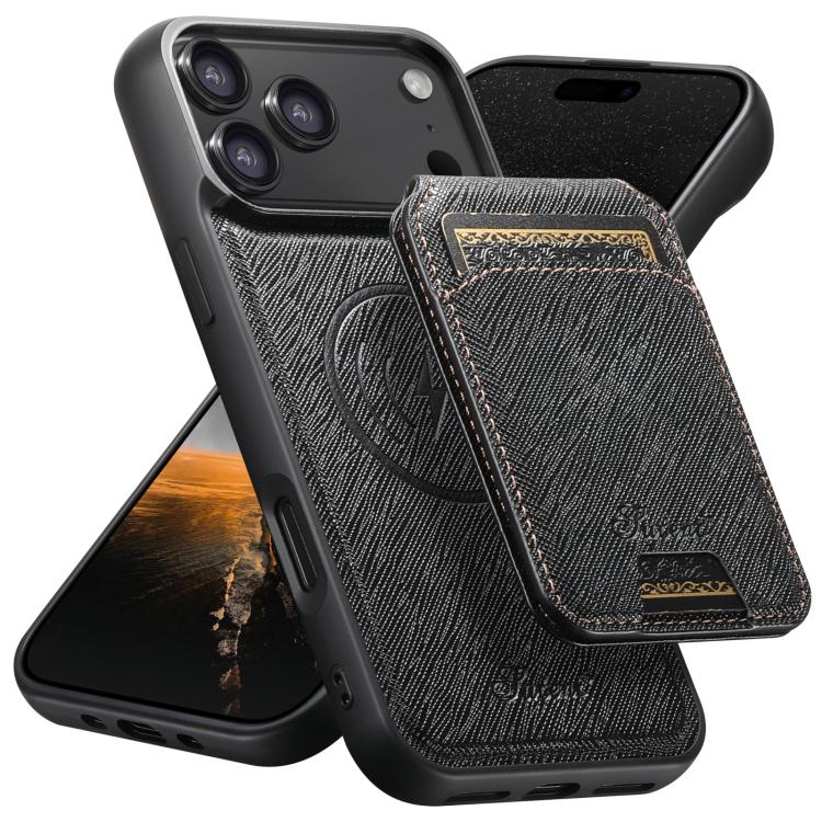 Suteni H18 クロスグレイン MagSafe 財布型レザーケース、iPhone 17 Pro Max 用、iPhone 17 Pro 用、iPhone 17 用、iPhone Air 用、iPhone 16 Pro Max 用、iPhone 16 Pro 用、iPhone 16 Plus 用、iPhone 16 用、iPhone 15 Pro Max 用、iPhone 15 Pro 用