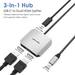 WAVLINK UHP510 Pro 87W PD充電 USB CからデュアルHDコンバーター 4K 60Hzモニターアダプター