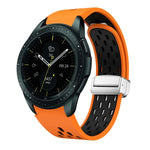 Two Color Magnetic Folding Silver Buckle Silicone Watch Band, For Samsung Galaxy Watch 3 41mm, For Samsung Galaxy Watch Active, For Samsung Galaxy Watch 42mm, For Samsung Gear S2 Classic