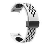 ツートンマグネット折りたたみブラックバックルシリコンウォッチバンド、Samsung Galaxy Watch 7 40 / 44mm用、Samsung Galaxy Watch 5 40 / 44mm用、Samsung Galaxy Watch 4 40 / 44mm用、Samsung Galaxy Watch 4 Classic 42 / 46mm用