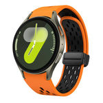 ツートンマグネット折りたたみブラックバックルシリコンウォッチバンド、Samsung Galaxy Watch 7 40 / 44mm用、Samsung Galaxy Watch 5 40 / 44mm用、Samsung Galaxy Watch 4 40 / 44mm用、Samsung Galaxy Watch 4 Classic 42 / 46mm用