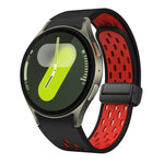ツートンマグネット折りたたみブラックバックルシリコンウォッチバンド、Samsung Galaxy Watch 7 40 / 44mm用、Samsung Galaxy Watch 5 40 / 44mm用、Samsung Galaxy Watch 4 40 / 44mm用、Samsung Galaxy Watch 4 Classic 42 / 46mm用