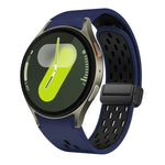 ツートンマグネット折りたたみブラックバックルシリコンウォッチバンド、Samsung Galaxy Watch 7 40 / 44mm用、Samsung Galaxy Watch 5 40 / 44mm用、Samsung Galaxy Watch 4 40 / 44mm用、Samsung Galaxy Watch 4 Classic 42 / 46mm用