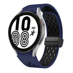 ツートンマグネット折りたたみブラックバックルシリコンウォッチバンド、Samsung Galaxy Watch 7 40 / 44mm用、Samsung Galaxy Watch 5 40 / 44mm用、Samsung Galaxy Watch 4 40 / 44mm用、Samsung Galaxy Watch 4 Classic 42 / 46mm用