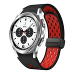 ツートンマグネット折りたたみブラックバックルシリコンウォッチバンド、Samsung Galaxy Watch 7 40 / 44mm用、Samsung Galaxy Watch 5 40 / 44mm用、Samsung Galaxy Watch 4 40 / 44mm用、Samsung Galaxy Watch 4 Classic 42 / 46mm用