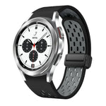 ツートンマグネット折りたたみブラックバックルシリコンウォッチバンド、Samsung Galaxy Watch 7 40 / 44mm用、Samsung Galaxy Watch 5 40 / 44mm用、Samsung Galaxy Watch 4 40 / 44mm用、Samsung Galaxy Watch 4 Classic 42 / 46mm用