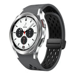 ツートンマグネット折りたたみブラックバックルシリコンウォッチバンド、Samsung Galaxy Watch 7 40 / 44mm用、Samsung Galaxy Watch 5 40 / 44mm用、Samsung Galaxy Watch 4 40 / 44mm用、Samsung Galaxy Watch 4 Classic 42 / 46mm用