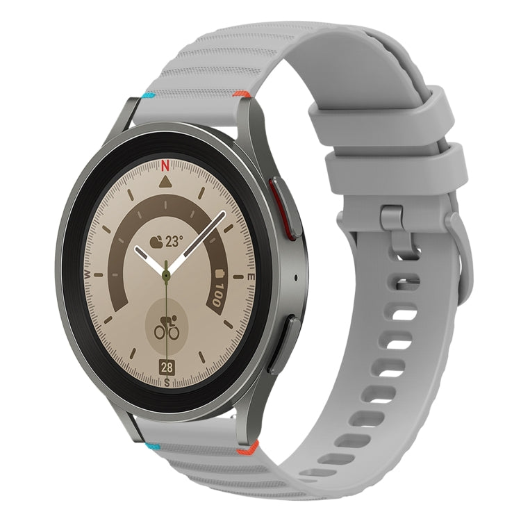 Wavy Dotted Stitched 20mm Silicone Watch Band, For Samsung Galaxy Watch 5 40 / 44mm, For Samsung Galaxy Watch 5 Pro 45mm, For Samsung Galaxy Watch 4 40 / 44mm, For Samsung Galaxy Watch 4 Classic 42 / 46mm