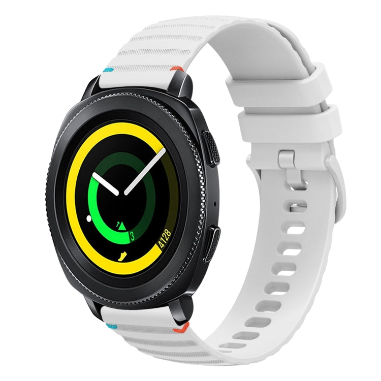 波状ドットステッチ20mmシリコンウォッチバンド、Samsung Galaxy Gear Sport用、Samsung Galaxy Watch Active 2用、Samsung Galaxy Watch3 41mm用、Samsung Galaxy Watch Active用