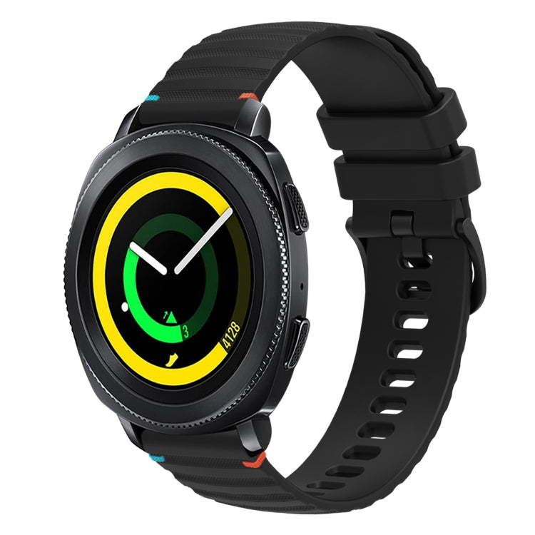 波状ドットステッチ20mmシリコンウォッチバンド、Samsung Galaxy Gear Sport用、Samsung Galaxy Watch Active 2用、Samsung Galaxy Watch3 41mm用、Samsung Galaxy Watch Active用