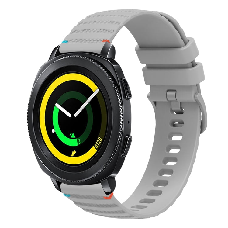 波状ドットステッチ20mmシリコンウォッチバンド、Samsung Galaxy Gear Sport用、Samsung Galaxy Watch Active 2用、Samsung Galaxy Watch3 41mm用、Samsung Galaxy Watch Active用
