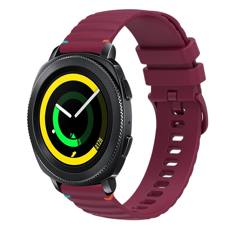 波状ドットステッチ20mmシリコンウォッチバンド、Samsung Galaxy Gear Sport用、Samsung Galaxy Watch Active 2用、Samsung Galaxy Watch3 41mm用、Samsung Galaxy Watch Active用