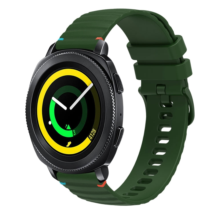 波状ドットステッチ20mmシリコンウォッチバンド、Samsung Galaxy Gear Sport用、Samsung Galaxy Watch Active 2用、Samsung Galaxy Watch3 41mm用、Samsung Galaxy Watch Active用