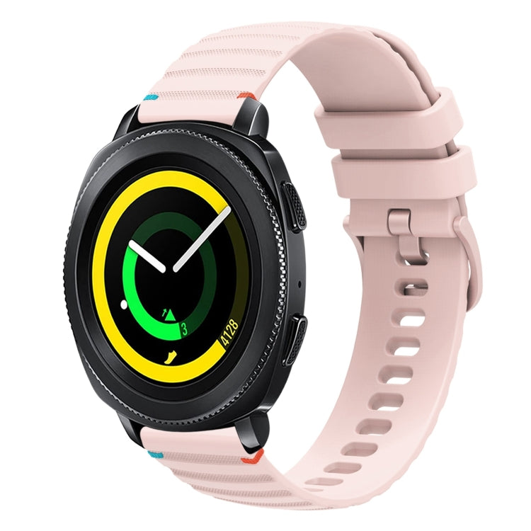 波状ドットステッチ20mmシリコンウォッチバンド、Samsung Galaxy Gear Sport用、Samsung Galaxy Watch Active 2用、Samsung Galaxy Watch3 41mm用、Samsung Galaxy Watch Active用