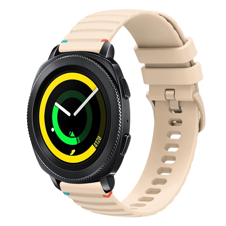 波状ドットステッチ20mmシリコンウォッチバンド、Samsung Galaxy Gear Sport用、Samsung Galaxy Watch Active 2用、Samsung Galaxy Watch3 41mm用、Samsung Galaxy Watch Active用