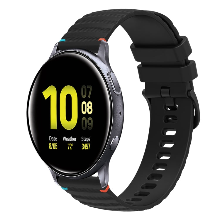 波状ドットステッチ20mmシリコンウォッチバンド、Samsung Galaxy Gear Sport用、Samsung Galaxy Watch Active 2用、Samsung Galaxy Watch3 41mm用、Samsung Galaxy Watch Active用