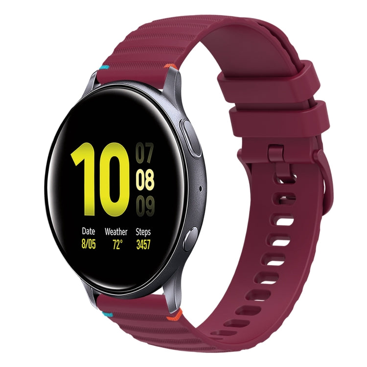 波状ドットステッチ20mmシリコンウォッチバンド、Samsung Galaxy Gear Sport用、Samsung Galaxy Watch Active 2用、Samsung Galaxy Watch3 41mm用、Samsung Galaxy Watch Active用