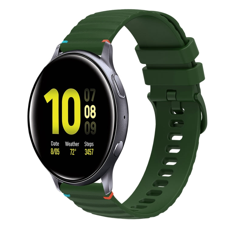 波状ドットステッチ20mmシリコンウォッチバンド、Samsung Galaxy Gear Sport用、Samsung Galaxy Watch Active 2用、Samsung Galaxy Watch3 41mm用、Samsung Galaxy Watch Active用