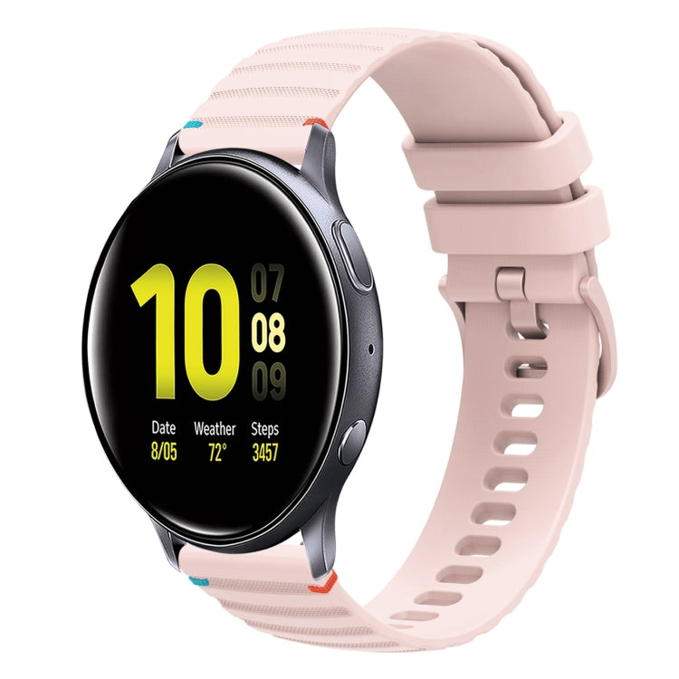 波状ドットステッチ20mmシリコンウォッチバンド、Samsung Galaxy Gear Sport用、Samsung Galaxy Watch Active 2用、Samsung Galaxy Watch3 41mm用、Samsung Galaxy Watch Active用