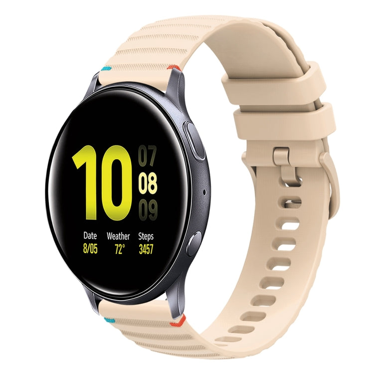 波状ドットステッチ20mmシリコンウォッチバンド、Samsung Galaxy Gear Sport用、Samsung Galaxy Watch Active 2用、Samsung Galaxy Watch3 41mm用、Samsung Galaxy Watch Active用